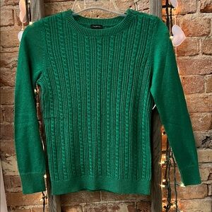 Talbots Emerald Cable Knit Sweater